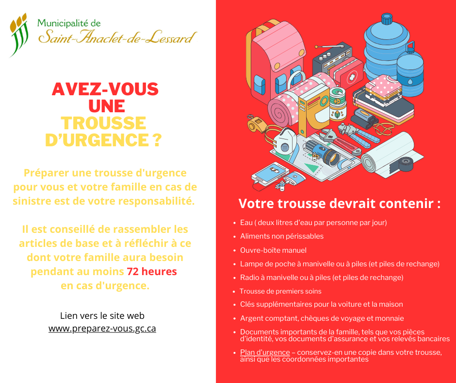 Avez-vous une trousse d'urgence Avez-vous une trousse d'urgence
